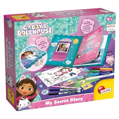 Abbildung von Lisciani Gabby&#039;s Dollhouse Mein geheimes Tagebuch mit Vorhängeschloss und Schlüsseln Für Kinder ab 5 Jahren Duftfilzstifte, Sticker &amp; Edelsteine enthalten