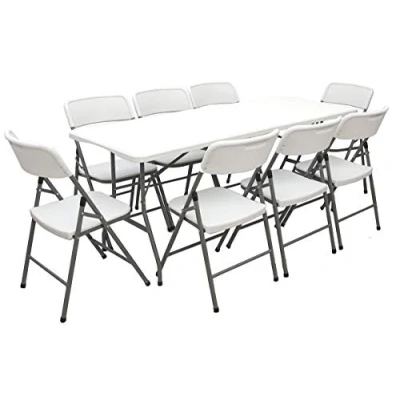 Abbildung von Klapptisch Gartenmöbel Set Klappbar 180cm Tisch mit 8 Stühlen, Garten Sitzgruppe Essgruppe