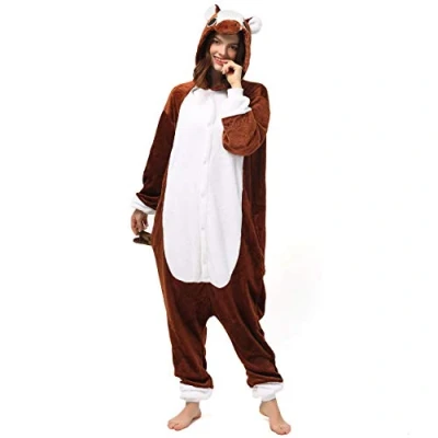 Abbildung von Katara Partyanzug Bauernhoftiere Jumpsuit Kostüm für Erwachsene S XL, Karneval Kostüm, Kigurumi Pferd braun M (155 165cm)