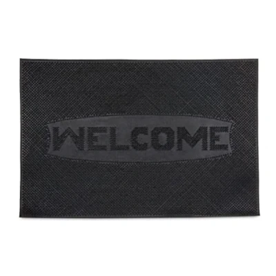 Abbildung von Relaxdays Gummi Fußmatte WELCOME 60 x 40 cm Fußabtreter aus 100% Gummimaterial mit Anti Rutsch Schmutzfangmatte zum Füße Abtreten Outdoor Gummimatte als Schmutzmatte und Eingangsmatte, schwarz