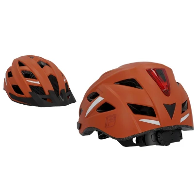 Abbildung von FISCHER Erwachsene Fahrradhelm, Radhelm, Cityhelm Urban Plus Miami, L/XL, 58 61cm, braun, mit integriertem LED Rücklicht