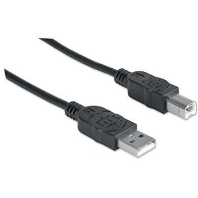 Abbildung von Manhattan 337779 Hi Speed USB 2.0 Anschlusskabel (Typ A Stecker auf Typ B Stecker) 5 m schwarz