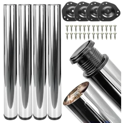 Abbildung von STOLMET 4X Tischbeine Höhenverstellbar Metall Schreibtischbeine 710 mm Chrom