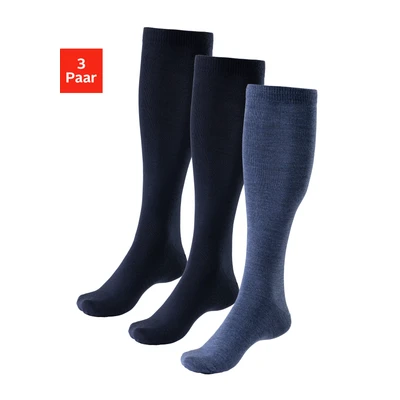 Abbildung von Bench. Kniestrümpfe, (Packung, 3 Paar), Herrenkniestrümpfe mit wärmender Wolle