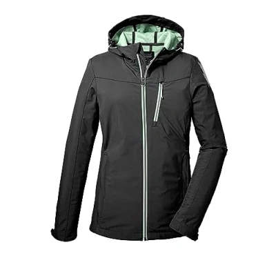 Abbildung von killtec Damen Softshelljacke/Outdoorjacke mit Kapuze KOS 89 WMN SFTSHLL JCKT, schwarz, 42, 39138 000