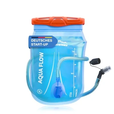 Abbildung von Alpenwert® Trinkblase mit Trinkschlauch [Wasserblase 1L/ 2L/3L BPA FREE] Ultraleicht Trinksystem für Rucksack perfekt Outdoor, Laufen, Trailrunning (1 Liter)