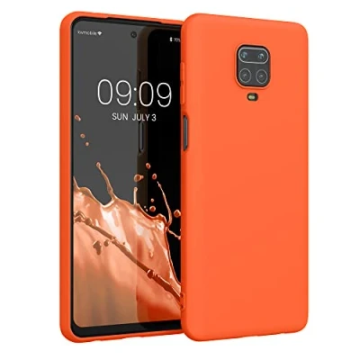 Abbildung von kwmobile Hülle kompatibel mit Xiaomi Redmi Note 9S / 9 Pro Max weiches TPU Silikon Case Cover geeignet für kabelloses Laden Neon Orange