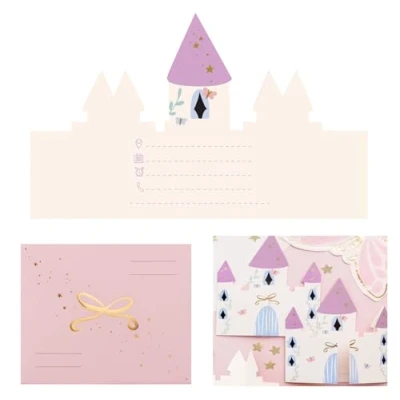 Abbildung von Libetui Set 6 Einladungskarten Schloss Prinzessin Geburtstag Mädchen Kindergeburtstag Einladungen Party Einladung Invitation