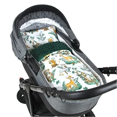 Abbildung von Kinderdecke BABYLUX Babydecke MINKY 2Set Kuscheldecke Decke 75 x 60cm Kinderwagen, BabyLux, MP123 Grün + Wald Tiere