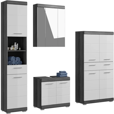 Abbildung von INOSIGN Badmöbel Set &quot;Siena&quot;, (Set, 4 St.), Hochschrank, Spiegelschrank, Waschbeckenunterschrank, Midischrank