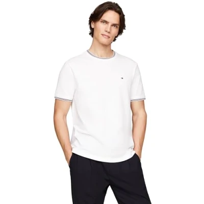 Abbildung von Tommy Hilfiger Signature Tipped Tshirt basic, Herren, Größe: XXL, White
