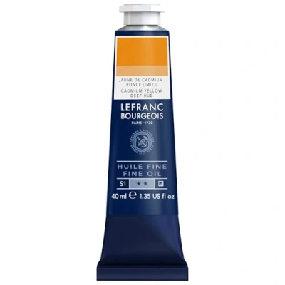 Abbildung von Lefranc Bourgeois 301757 Feine Ölfarbe in hervorragender Qualität,lichtecht mit gleichmäßige Konsistenz, 40ml Tube, ideal für Keilrahmen, Leinwand, Malkarton Mittelgelb