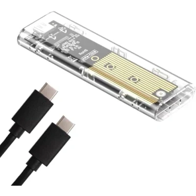 Abbildung von GERUI M.2 NVMe PCIe SSD Gehäuse Adapter[Werkzeugfrei][Aluminium], zu USB C 3.2 Gen 2 10Gbps Externes Gehäuse, Unterstützt M Key/B+M Key, für 2230/2242/2260/2280