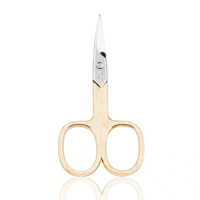 Abbildung von TITANIA Nagelschere Solingen vergoldet (9,5cm) Gebogene Schere Extra scharfe Nagelhautschere Professionelle Maniküre aus Carbonstahl Made in Germany (Solingen)
