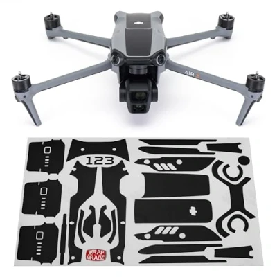 Abbildung von WRAPGRADE Skin Kompatibel mit DJI Air 3 Accent Color (Stealth Black)