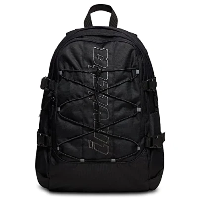 Abbildung von INVICTA ACT PLUS Rucksack aus nachhaltigem Stoff, Praktisch &amp; Unisex Leicht, kompakt, mit Laptopfach Seitliche Taschen;Büro, Reise, Arbeit, Fahrrad Backpack, Daypack, italienisches Design, schwarz