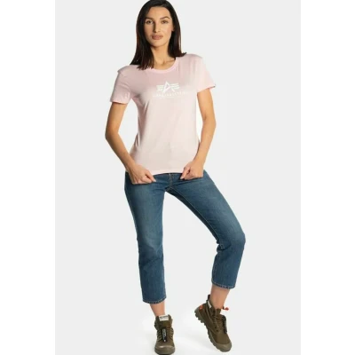 Abbildung von Alpha Industries NEW Basic Tshirt print, Damen, Größe: Small, Pink