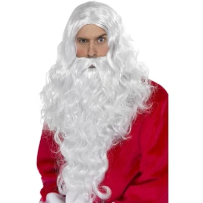 Abbildung von Smiffys Kostüm Perücke Imposantes Santa Claus Weihnachtsmann Set, Kombination aus Weihnachtsmannbart und