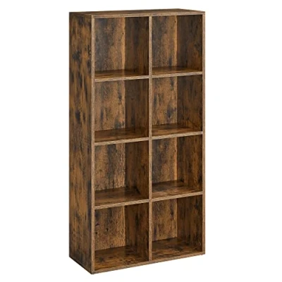 Abbildung von VASAGLE Bücherregal, Bücherschrank, mit 8 Fächern, Standregal, Büroregal, freistehend, als Dekoration, für Büro, Wohnzimmer, Schlafzimmer, Kinderzimmer, vintagebraun LBC024T01