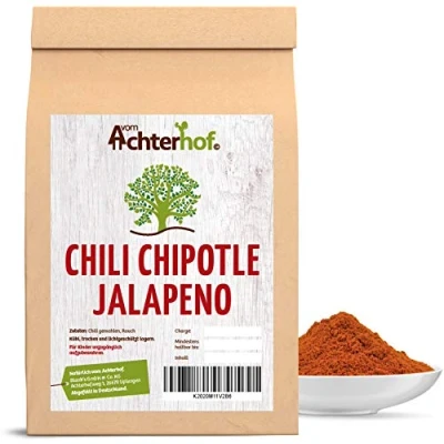 Abbildung von 100 g Jalapeno Chili gemahlen Chipotle Chilipulver fruchtig scharf leicht rauchiges Aroma für Salsa Con Carne vom Achterhof