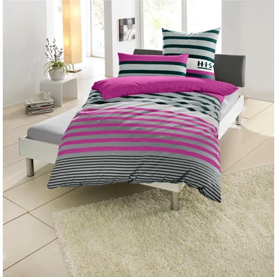 Abbildung von H.I.S Bettwäsche &quot;Majoran in Gr. 135x200, 155x220 oder 200x200 cm&quot;, (2 tlg.), gestreifte verschiedenen Qualitäten