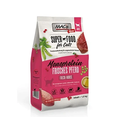 Abbildung von Mac&#039;s Cat Katzenfutter Adult Monoprotein Pferd Trockenfutter 1,5kg getreidefrei