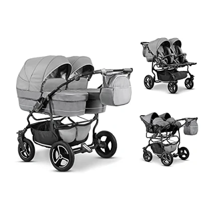 Abbildung von Zwillingskinderwagen 4 in 1 Twin Star inkl. Autositze 13 Teile 16 Farben