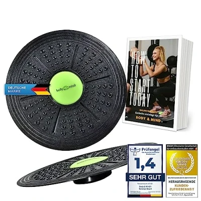 Abbildung von Body &amp; Mind Balanceboard Deluxe Wackelbrett für Physio Therapie Kreisel Training, Gleichgewichts Trainer