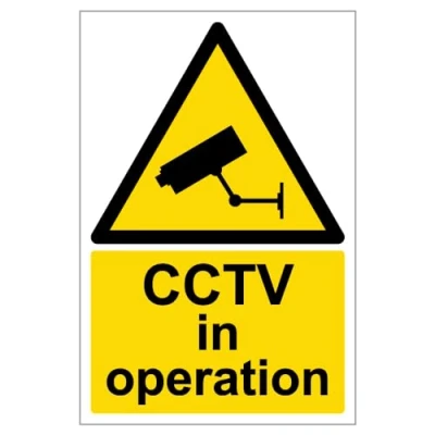 Abbildung von vsafety 63002 au s &quot;CCTV in Operation&quot; Achtung Allgemeine Schild, selbstklebend, Portrait, 200 mm x 300 mm, schwarz/gelb