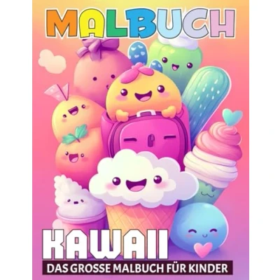 Abbildung von Kawaii Malbuch Das Grosse für Kinder: Perfekte Geschenke Jungen und Mädchen. Mit über 55 wunderschönen Malvorlagen Kinder.