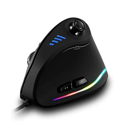 Abbildung von zelotes Vertikale Ergonomische Maus mit Joystick,10.000 DPI,8 Programmierbare Tasten Gaming Maus,USB Kabel,Business Mouse,Kabelgebunden für PC,Laptop,Mac