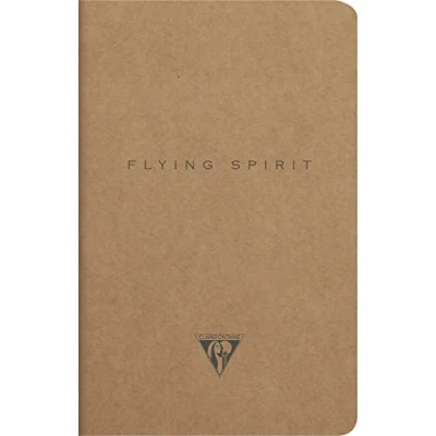 Abbildung von Clairefontaine 103506C Heft Flying Spirit liniert 11x17 cm 48 Blatt Velinpapier elfenbein 90g, Braun, in Retro Designs sortiert, 1 Stück