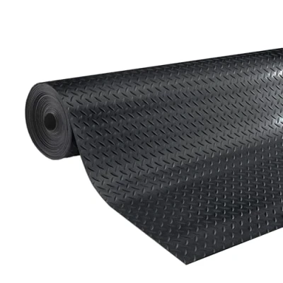 Abbildung von uyoyous Gummimatte Meterware Bodenbelag 100 x 500cm Gummiläufer 3mm Antirutschmatte Garagenboden Werkstatt Boden Schutzmatte Riffelmatte rutschfest Industrie Gummiplatte für Keller, Anhänger, Garage