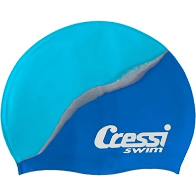 Abbildung von Cressi Kinder Silicone Kids Cap Shark Bademütze/schwimmkappe, Royal Blau/Blau, Uni