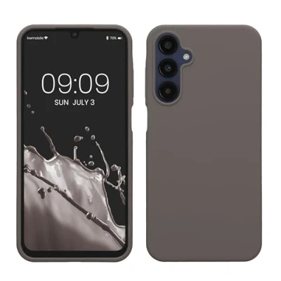 Abbildung von kwmobile Hülle kompatibel mit Samsung Galaxy A25 Silikon Handy Case Handyhülle weiche Oberfläche kabelloses Laden Stone Dust