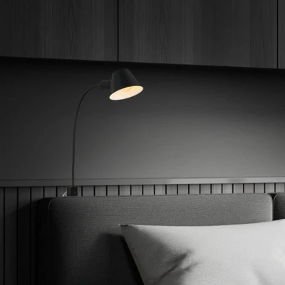 Abbildung von BRILONER Leselampe mit Ein/Aus Schalter, schwenkbar, viele Befestigungspositionen, Wandleuchte Innen, Wandlampe, Bettlampe, Lampe Bett, Leselicht, Nachttischlampe, 63x14 cm, Schwarz
