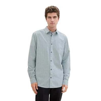 Abbildung von TOM Tailor Kariertes Hemd, Herren, Größe: XL, Dusty mint blue small check