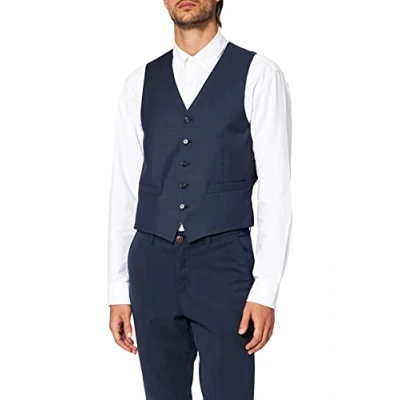 Abbildung von Pierre Cardin Herren Weste Wesley Anzugweste, Blau (Blau 3101), 52