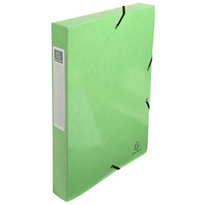 Abbildung von Exacompta 59923E (Archivboxen Iderama, 24 x 32 cm, mit Gummizug, Rückenetikett, 40 mm Rücken) anisgrün, 1 Stück