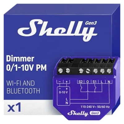 Abbildung von Shelly Dimmer 0/1 10V PM Gen3 Beleuchtungssteuerung