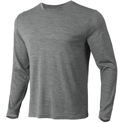 Abbildung von Merino Protect 100% Unterwäsche Herren Weiche Langarmshirts Geruchsresistent Merinowolle Unterhemd zum Jagen Wandern