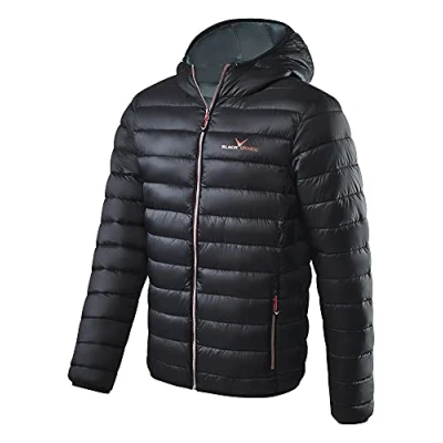 Abbildung von Black Crevice Herren Steppjacke I wind &amp; wasserabweisende Jacke mit Kunstfaserfüllung Kapuze, schwarz/rot, 60