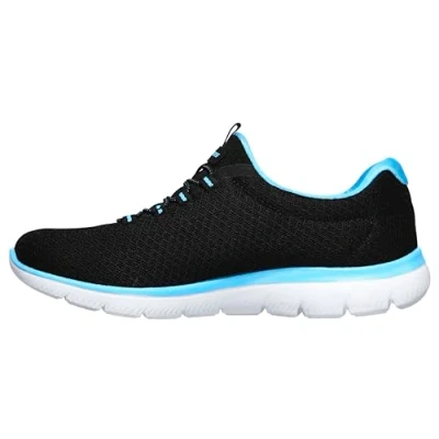 Abbildung von Skechers Damen Summits Sneaker, Black Turquoise, 37 EU Weit