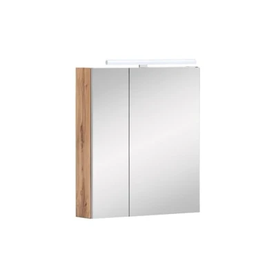 Abbildung von Schildmeyer Spiegelschrank &quot;Duo&quot;, Breite 60 cm, 2 türig, LED Beleuchtung, Schalter /Steckdosenbox