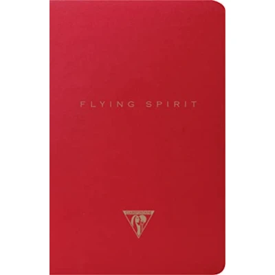 Abbildung von Clairefontaine 106506C Flying Spirit Red, Notizbuch mit Fadenbindung 11x17 cm, 48 Blatt liniert elfenbein 90g, Motive sortiert, 1 Stück