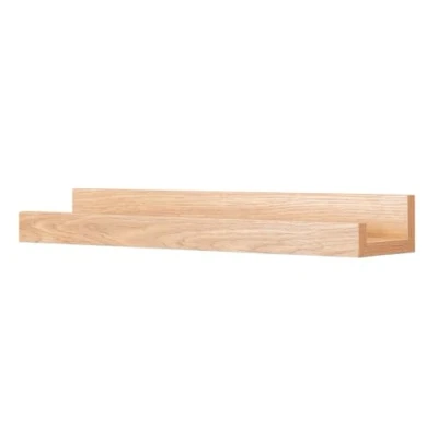 Abbildung von Levandeo® Bilderleiste, Bilderleiste Eiche Braun L40cm MDF Holz Wandregal Schmal Wanddeko