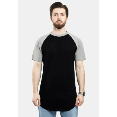 Abbildung von Blackskies Round Baseball Kurzarm Tshirt print, Herren, Größe: Medium, Black/grey