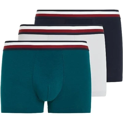 Abbildung von Tommy Hilfiger Herren 3P Trunk Glob Stripe Wb Retroshorts, D Sky/Deep Spruce/Light Cast, S