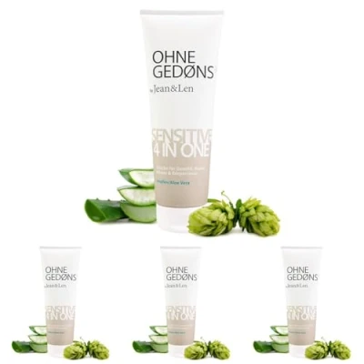 Abbildung von Jean &amp; Len Energy 4in1 Duschgel Meeresextrakte Gurke, für Gesicht, Haare, Körper Körperrasur, sanfte Inhaltsstoffe verwöhnen Haut ohne Parabene Silikone, vegan, 250 ml