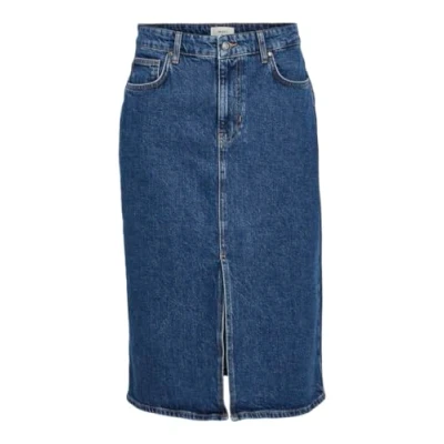 Abbildung von Object Jeansrock, Damen, Größe: XS, Medium blue denim